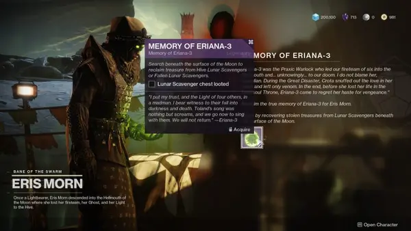 Destiny 2 Shadowkeep: Memory of Eriana-3 Quest Guide