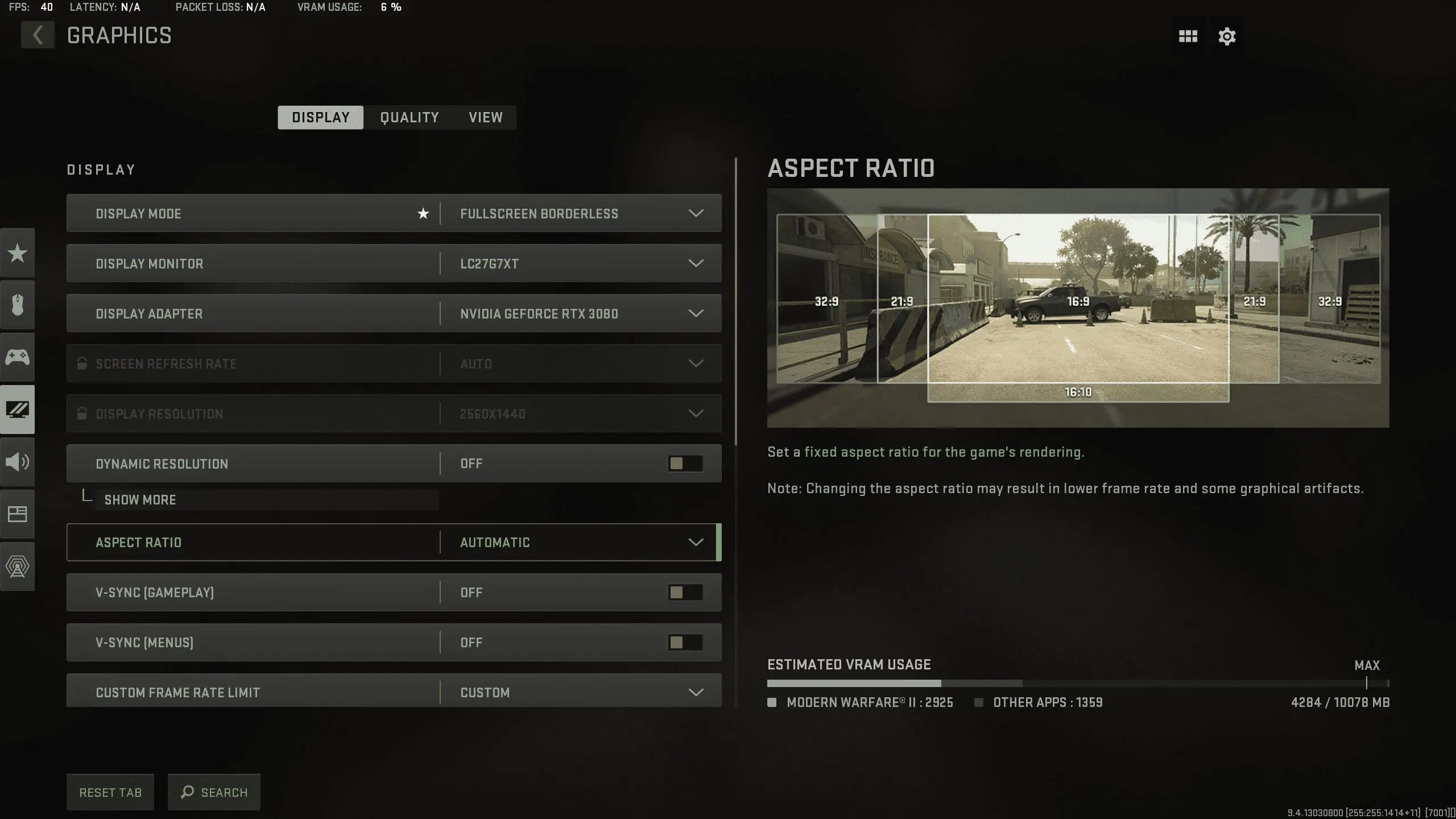 Modern Warfare 2 Settings