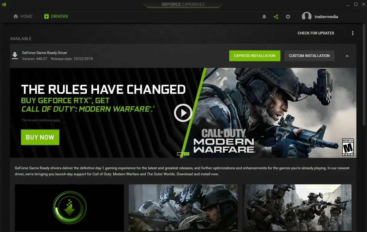 Call Of Duty Nvidia Update