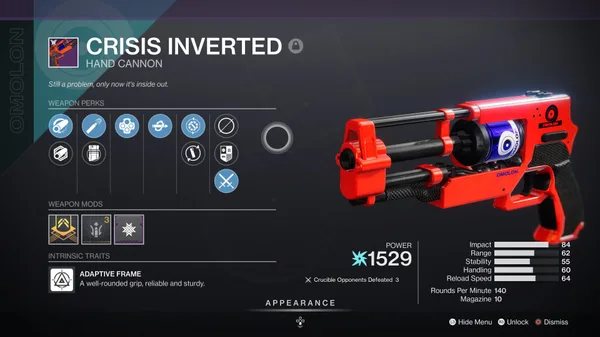 How To Farm Crisis Inverted Handcannon, PvP God Roll - Destiny 2