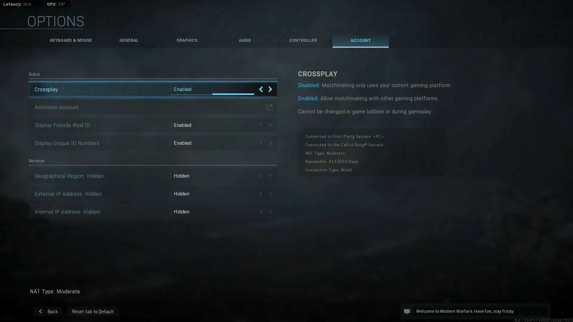 Crossplay Modern Warfare