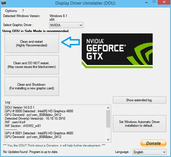 Fix NVIDIA graphics driver not compatible with Windows 10