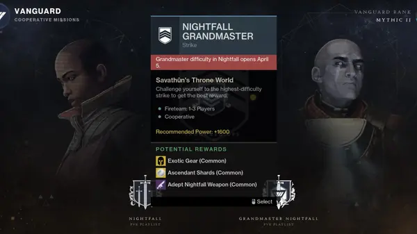 Grandmaster Nightfall This Week, Rotation & Rewards