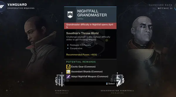 Grandmaster Nightfall This Week, Rotation & Rewards