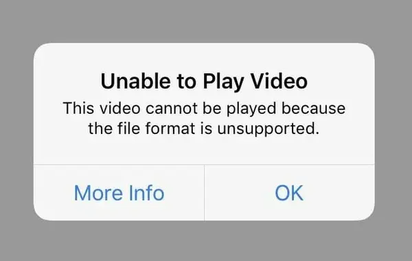 iPhone Unable to Play Video File Format Not Supported Error