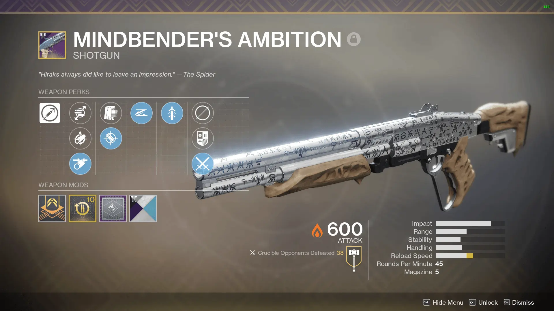 Mindbenders Ambition God Roll