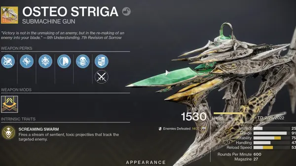 How to get Osteo Striga Catalyst - God Roll for PvP & PvE