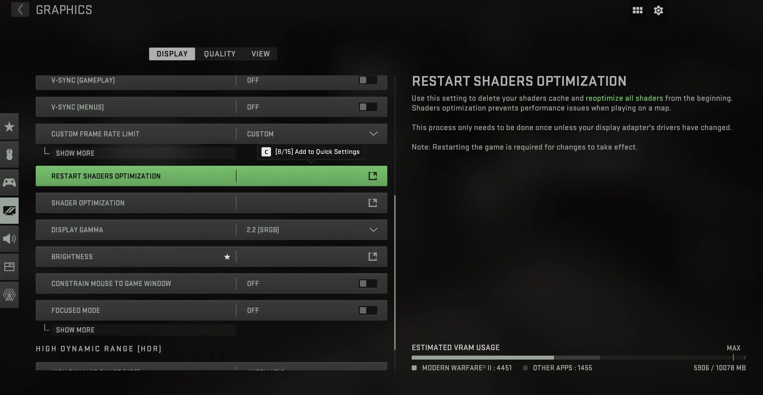 Restart Shader Installation