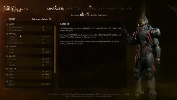 The Outer Worlds Skill Guide