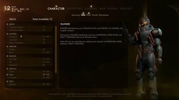 The Outer Worlds Skill Guide